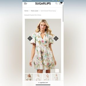 Sugarlips Sommerset Floral Jacey Babydoll Eyelet Mini Dress